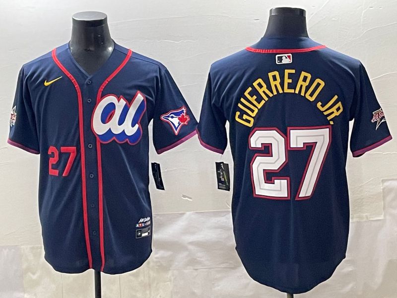 Men 2025 Toronto Blue Jays #27 Guerrero jr Blue All star Blank Blue Nike MLB Jersey style 3->toronto blue jays->MLB Jersey